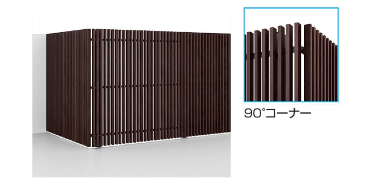 フェンスAR90°コーナー施工